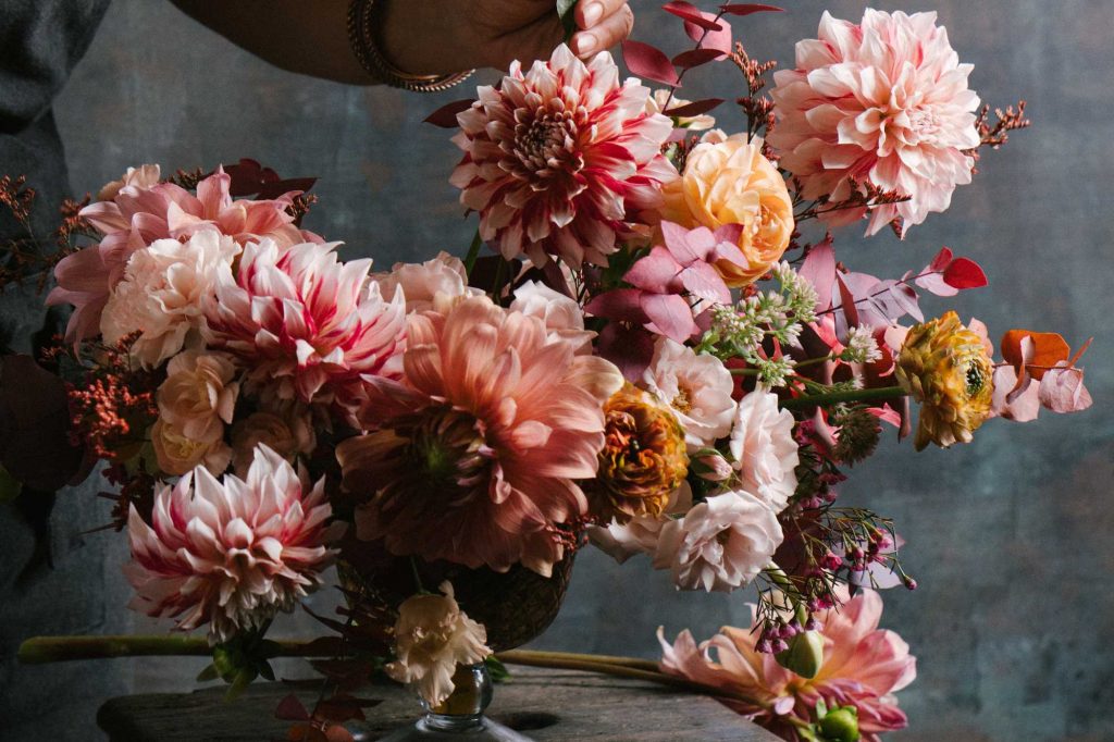 bouquet de fleur café au lait