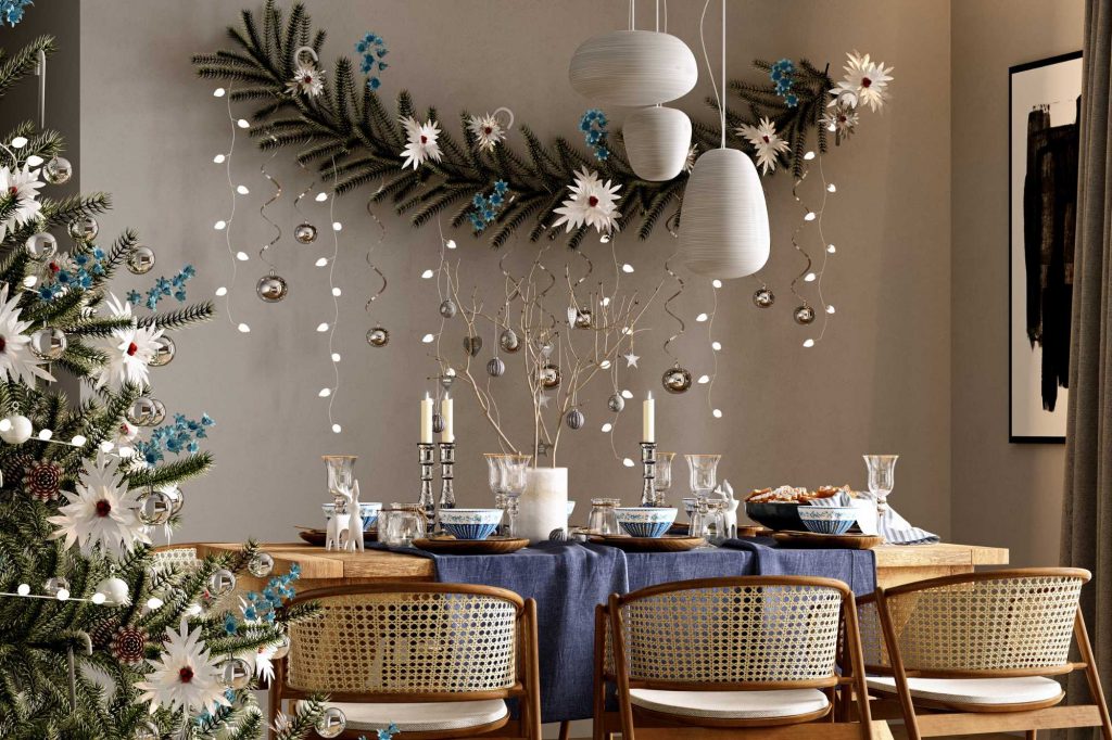 décoration intérieure avec des guirlandes de Noël home decor with christmas garlands