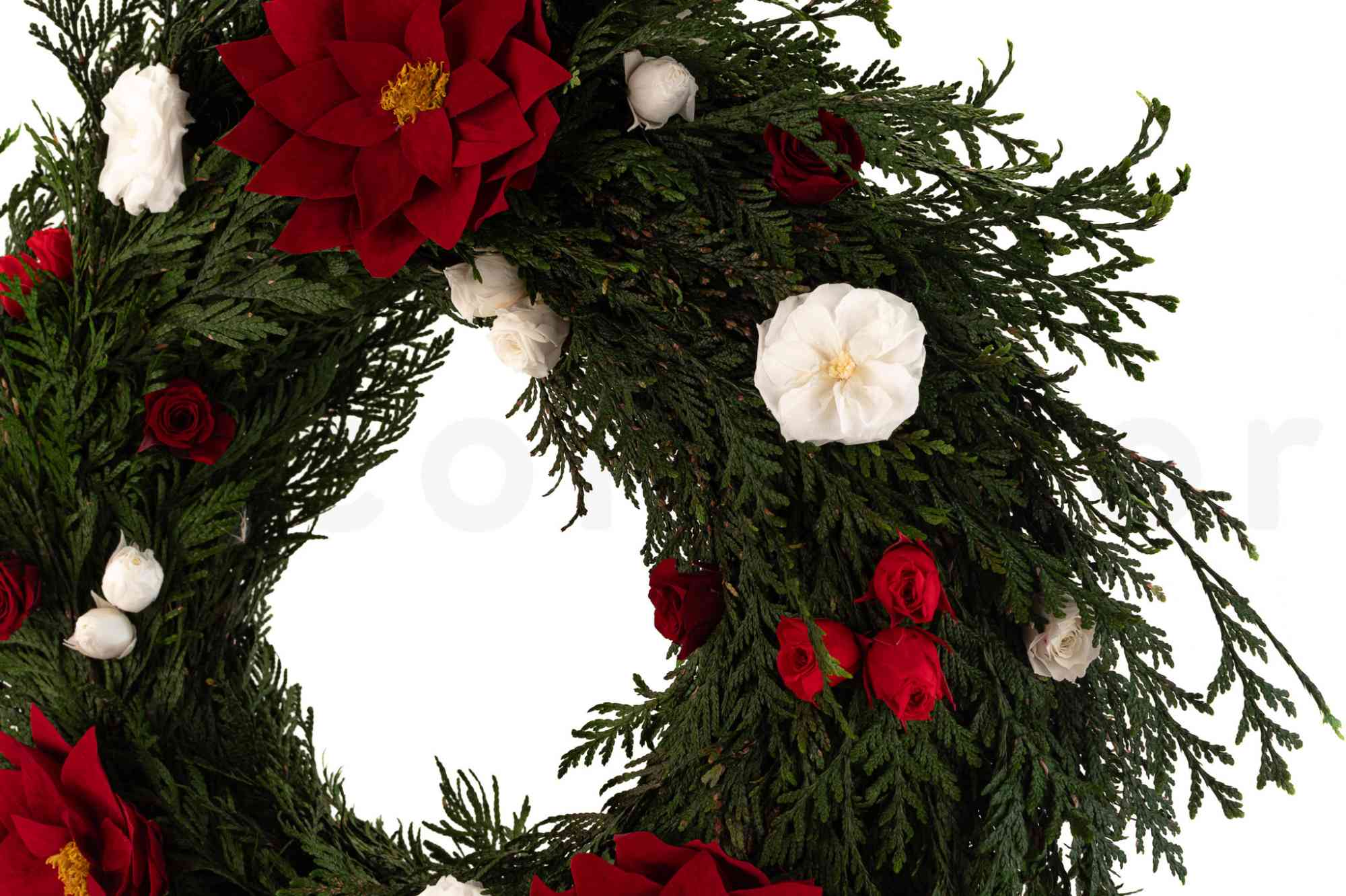zoom on christmas wreath