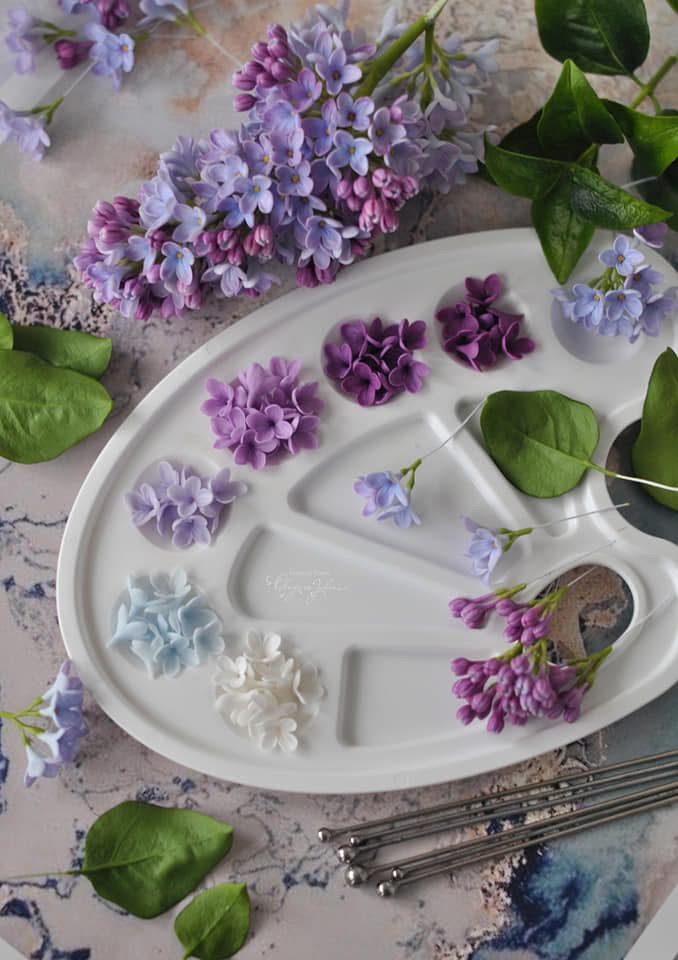 palette de fleurs violettes ; palette of violet flowers